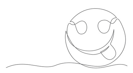 Smile One line drawing isolated on white background