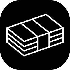 Cash finance icon with black filled line outline style. cash, money, business, finance, dollar, payment, coin. Vector Illustration