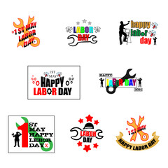 Labor Day. Set of lettering labels for USA Labor Day
