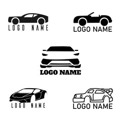 set of car sambolic logo, simple minimal flat design
