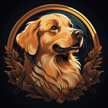golden retriever dog emblem