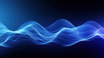 Dynamic Blue Sound Wave Vector Illustration