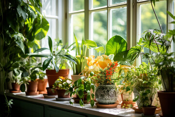 plants in a greenhouse