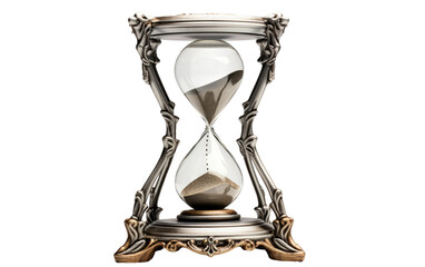 Silver Hourglass   on transparent background, PNG Format