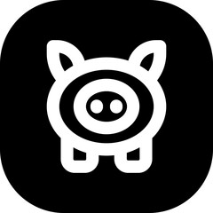 Piggy finance icon with black filled line outline style. banking, coin, money, economy, cash, pig, investment. Vector Illustration