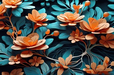 seamless pattern with flowers
