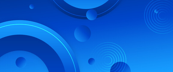 Blue abstract background with shapes