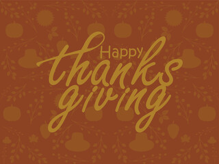 Happy thanksgiving day. Vector banner, greeting card with text Happy thanksgiving day