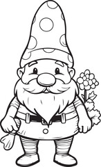Christmas Santa Claus Line art coloring book page design