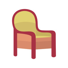 Wood classic chair icon. Flat illustration of wood classic chair vector icon for web design