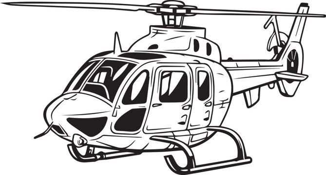 recommend clip art: Helicopter Line art coloring book page design