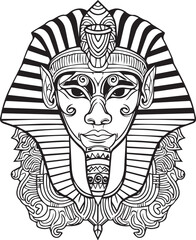 Pyramid line art coloring page design