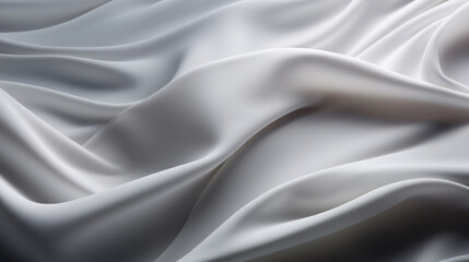 Obraz premium Abstract white silk luxury cloth. Liquid wavy or wavy folds of grunge silk texture satin velvet material. Creases of satin, silk, cloth luxurious background or elegant wallpaper. Generative AI