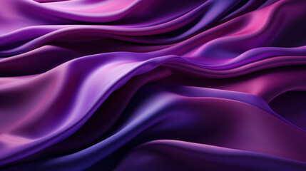 Fototapeta premium Abstract Purple silk luxury cloth. Liquid wavy or wavy folds of grunge silk texture satin velvet material. Creases of satin, silk, cloth luxurious background or elegant wallpaper. Generative AI
