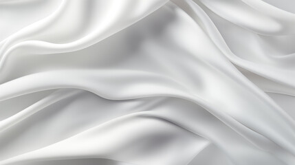 Abstract white silk luxury cloth. Liquid wavy or wavy folds of grunge silk texture satin velvet material. Creases of satin, silk, cloth luxurious background or elegant wallpaper. Generative AI