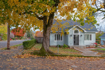 Fall season in a neighborhood Gresham Oregon.