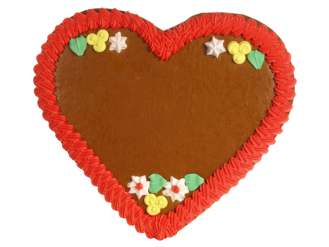 Gingerbread Heart without Scripture on Transparent PNG Background