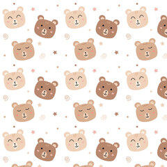 Obraz na płótnie Canvas Cute pattern with bears and stars