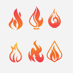 modern fire logo set