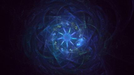 3D manual rendering abstract round hole light background