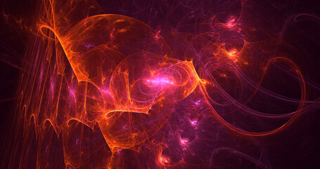 3D manual rendering abstract technology fractal background