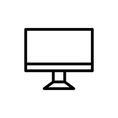 Computer digital marketing icon with black outline style. computer, technology, laptop, screen, business, pc, internet. Vector Illustration