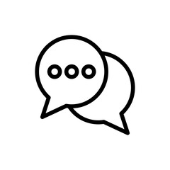 Obraz premium Chat digital marketing icon with black outline style. chat, message, speech, communication, technology, digital, concept. Vector Illustration