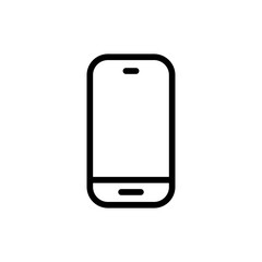 Smartphone digital marketing icon with black outline style. mobile, phone, smartphone, device, blank, cellphone, screen. Vector Illustration