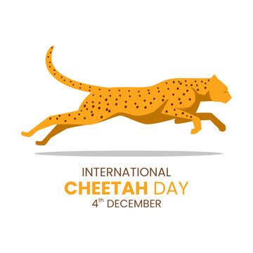 Cheetah cartoon flat design vector illustration good for International Cheetah Day