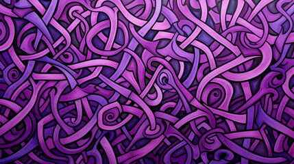 Purple abstract background with curved lines and curls. Vector illustration.