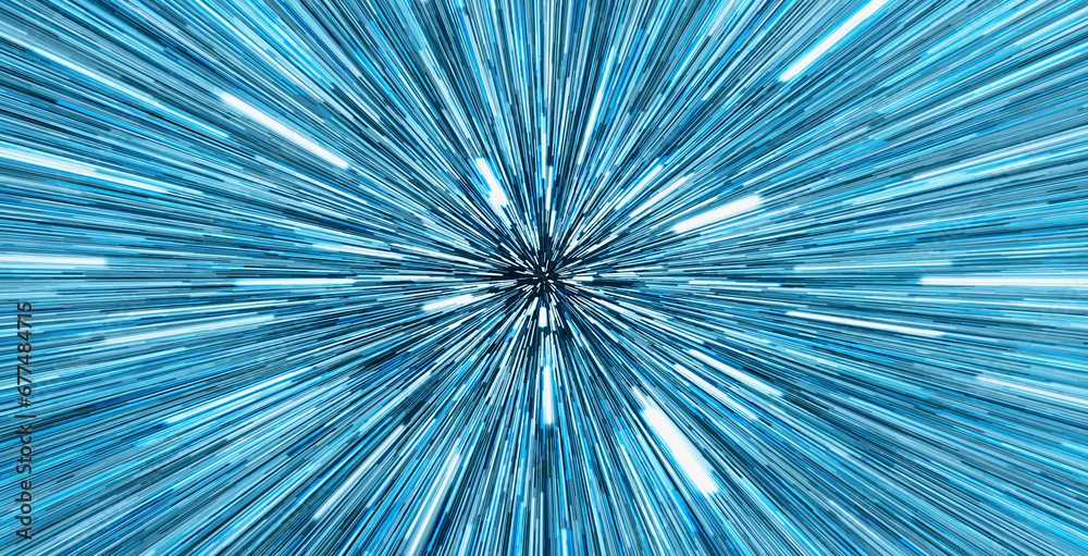 Poster abstract flight in space hyper jump illustration