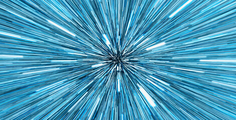 Abstract flight in space hyper jump  illustration 