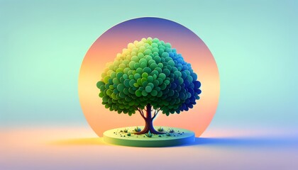 Resilient Growth - A Symbolic Tree of Life Illustration