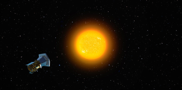 Parker Solar Probe approaching the sun "Elements of this image furnished by NASA "