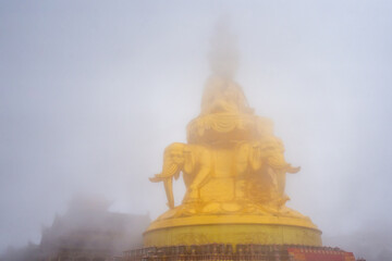Mount Emei , Emeishan sacred Buddhist Mountains in Leshan during morning at Leshan Sichuan , China : 15 October 2023