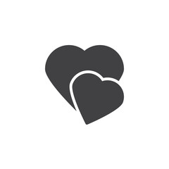 Small and big heart vector icon