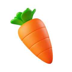 Carrot orange vegetable healthy food icon 3d illustration isolated