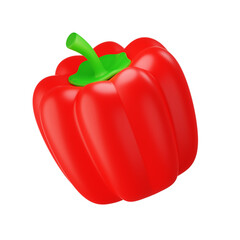Bell pepper red green vegetable healthy food icon 3d illustration isolated