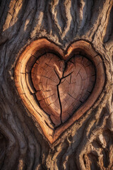 carved heart, generated by artificial intelligence