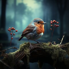robin on a branch