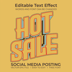 Hot sale 3D editable text effect, sale banner, text for business promotion.