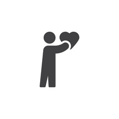 Man giving heart vector icon