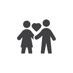 Man and woman holding hands vector icon