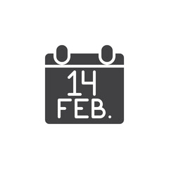 Obraz premium Valentine day calendar vector icon