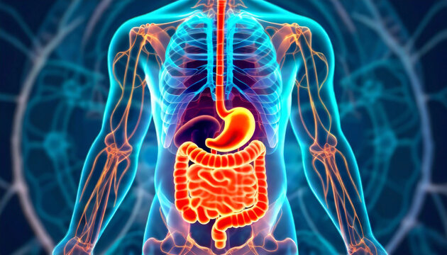 An Illustrative Exploration of Digestive Anatomy, A Visual Guide to the Anatomy of the Human Digestive System, Generative AI