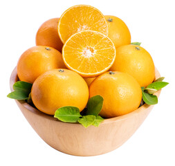 Fresh Orange fruit on white background, Japanese Ehime Orange with slices isolate on white background PNG File.