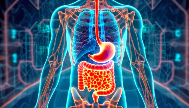 An Illustrative Exploration of Digestive Anatomy, A Visual Guide to the Anatomy of the Human Digestive System, Generative AI