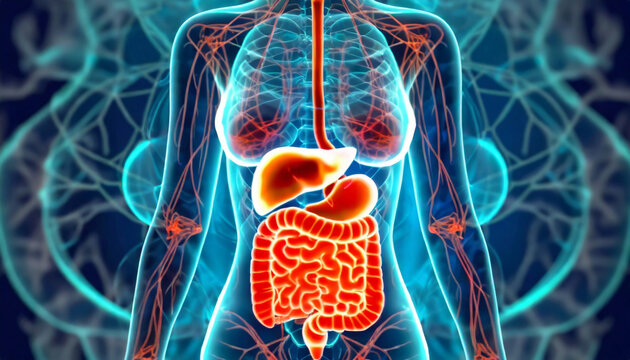 An Illustrative Exploration of Digestive Anatomy, A Visual Guide to the Anatomy of the Human Digestive System, Generative AI