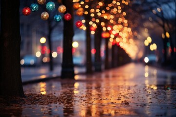 Christmas Lights: Festive holiday lights, decorations, and displays in towns and neighborhoods. - Generative AI