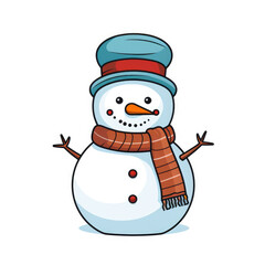 snowman with hat on white background